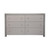 Worlds Away Six Drawer Chest - Grey Grasscloth - Grey Linen Drawers And Brass Hardware