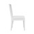 Worlds Away Coral Motif Back Dining Chair - White Linen Seat - Matte White Lacquer