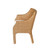 Worlds Away Basketweave Rattan Wrapped Dining Chair - Ivory Linen Cushion