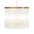 Worlds Away Four Light Hanging Textured Glass Pendant - Brushed Brass