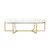 Worlds Away Oval Bench - White Linen Cushion And Iron Base - Gold Leaf