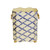 Worlds Away Square Wastebasket Lion Handles - Blue Bamboo