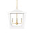 Worlds Away Modern Pagoda Lantern - Four Light Gold Leaf Cluster, Body - White Powder Coat