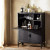 Four Hands Caprice Bar Cabinet - Black W/ Black Wash Mango