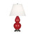 Small Double Gourd Table Lamp - Antique Silver - Ruby Red