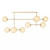 Four Hands Armstrong Linear Chandelier - Burnished Brass - Marbled Matte Glass