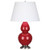 Double Gourd Table Lamp - Antique Silver - Ruby Red