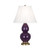 Small Double Gourd Table Lamp - Antique Natural Brass - Amethyst