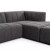 Four Hands Langham Channeled 3 - Piece Sectional - Right Chaise W/ Ottoman - Saxon Charcoal