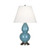 Small Double Gourd Table Lamp - Antique Silver - Steel Blue