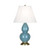 Small Double Gourd Table Lamp - Antique Brass - Steel Blue