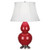 Double Gourd Table Lamp - Antique Silver - Ruby Red