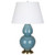Double Gourd Table Lamp - Antique Brass - Steel Blue