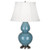 Double Gourd Table Lamp - Antique Silver - Steel Blue