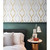 NextWall Ogee Ribbon - Silver & Gold