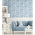 NextWall Floral Folly - Blue Waterfall