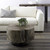 Phillips Collection Clover Coffee Table - Chamcha Wood - Gray Stone Finish - Metal Base