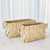 Global Views Soft Woven Leather Basket - Beige - Sm