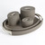 Studio A Roberts Tray - Fossil Grey w - Nickel - Lg