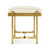 Jonathan Charles Luxe Gilded Iron & Cream Leather Bench