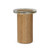 Four Hands Shira Small End Table - Light Brown Oak - Clear Cast Glass