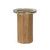 Four Hands Shira Small End Table - Light Brown Oak - Clear Cast Glass
