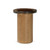 Four Hands Shira Small End Table - Light Brown Oak - Smoked Brown Cast Glass