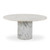 Four Hands Oranda Round Dining Table - 60" - Polished White Marble w/ Sealant