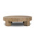 Four Hands Abaso Round Coffee Table - Rustic Wormwood Oak