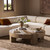 Four Hands Abaso Round Coffee Table - Rustic Wormwood Oak