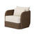 Four Hands Corrigan Outdoor Swivel Chair - Dark Textured Woven