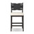 Amber Lewis x Four Hands Tova Stool - Bergamo Parchment - Counter - Distressed Black Oak