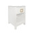Worlds Away Blair Side Table - White Textured Linen