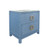 Worlds Away Cole Side Table - Blue Dyed Grasscloth
