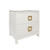 Worlds Away Cole Side Table - White Textured Linen