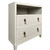 Worlds Away Corine Side Table - Matte Antique White Lacquer