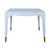 Worlds Away Lacey Game Table - Light Blue Lacquer