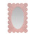 Worlds Away Lillian Mirror - Woven Rattan Painted Pink
