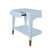 Worlds Away Ronny Side Table - Light Blue Lacquer