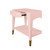 Worlds Away Ronny Side Table - Pink Lacquer