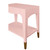Worlds Away Ronny Side Table - Pink Lacquer
