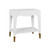 Worlds Away Ronny Side Table - White Lacquer