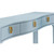 Worlds Away Sabrina Console Table - Textured Light Blue Linen