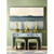 Worlds Away Sabrina Console Table - Textured Light Blue Linen