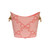 Worlds Away Small Oval Wastebasket With Lion Handles - Pink