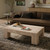 Four Hands Abaso Rectangle Coffee Table - 55" - Whitewash Rustic Wormwood Oak