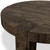 Four Hands Abaso Round Coffee Table - Ebony Rustic Wormwood Oak