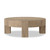 Four Hands Abaso Round Coffee Table 42" - Whitewash Rustic Wormwood Oak