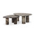 Four Hands Zion Coffee Table Set - Large Antique White Marble + Small Rocky Brown Marble