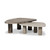 Four Hands Zion Coffee Table Set - Small Antique White Marble + Large Rocky Brown Marble